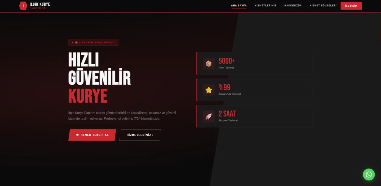 Ilgın Kurye Dağıtım Web Sitesi