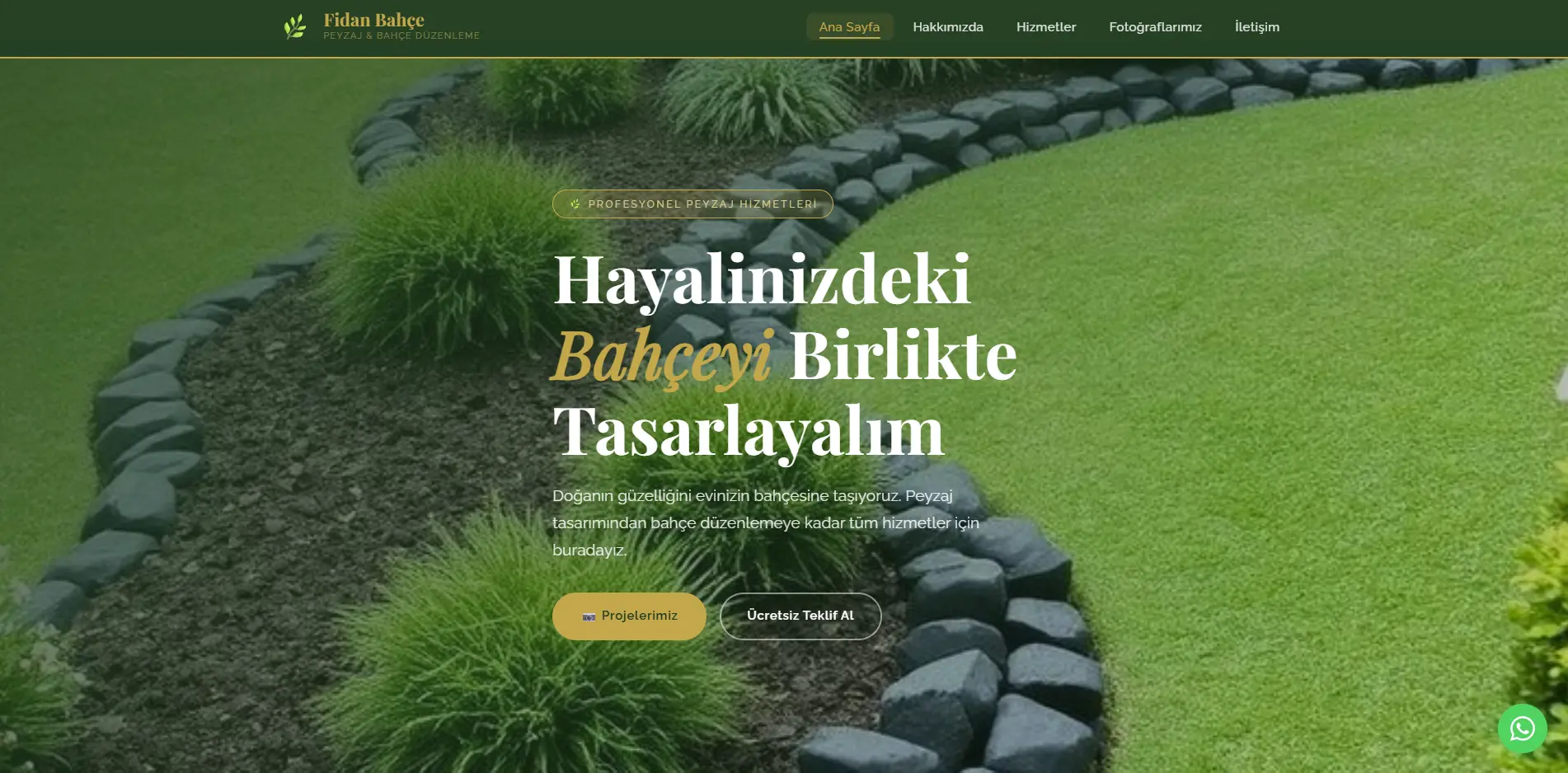 Fidan Bahçe Peyzaj & Bahçe Düzenleme Web Sitesi