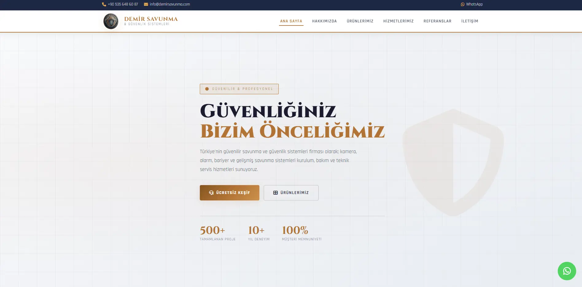 Demir Savunma & Güvenlik Sistemleri Web Sitesi